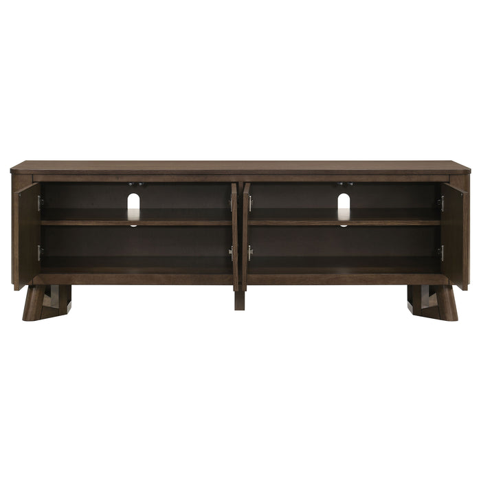 Trotter 71-inch 4-Door Wood TV Stand Media Console Brown