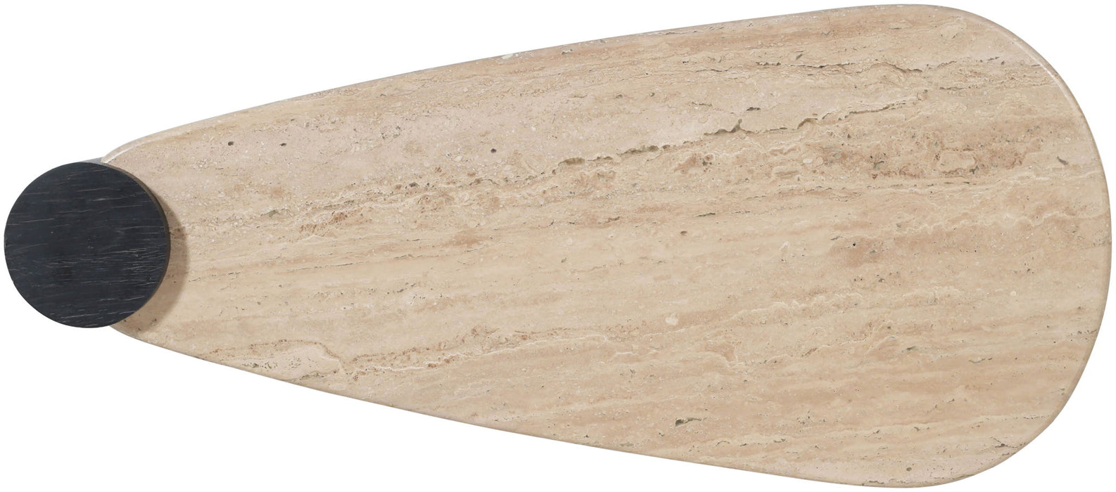 Taverna Travertine Top And Oak Wood Base Coffee Table