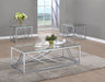Lille 3-piece Glass Top Coffee And End Table Set Chrome