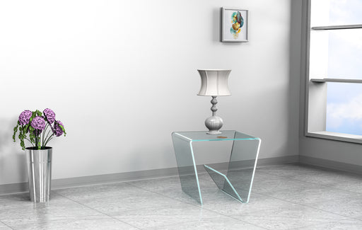 20" Square Bent Clear Glass Lamp Table 72102-LT