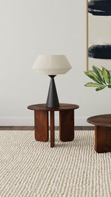 Mesa auxiliar redonda Dale de madera maciza de mango, marrón