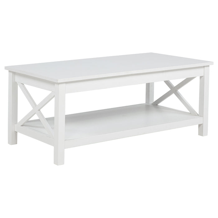 Skyview 2-piece Rectangular Lift Top Coffee Table Set White
