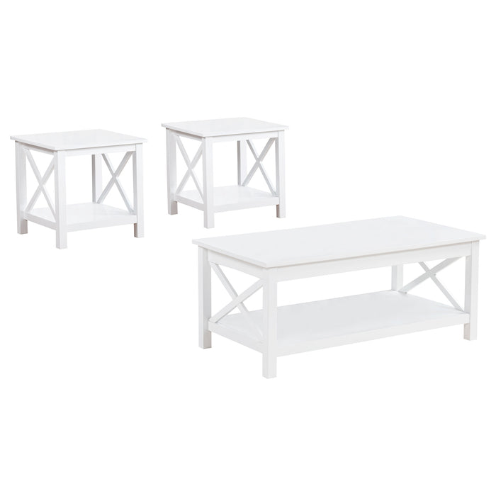 Skyview 3-piece Rectangular Lift Top Coffee Table Set White