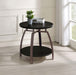 Dacre Round Engineered Wood Top Side End Table Dark Charcoal - Black