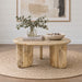 Dale Sculptural Round Solid Mango Wood Coffee Table Natural Mango