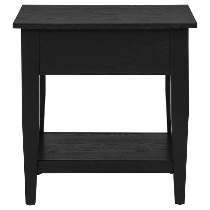 Lindenton 1-drawer Wood Occasional Side End Table Black