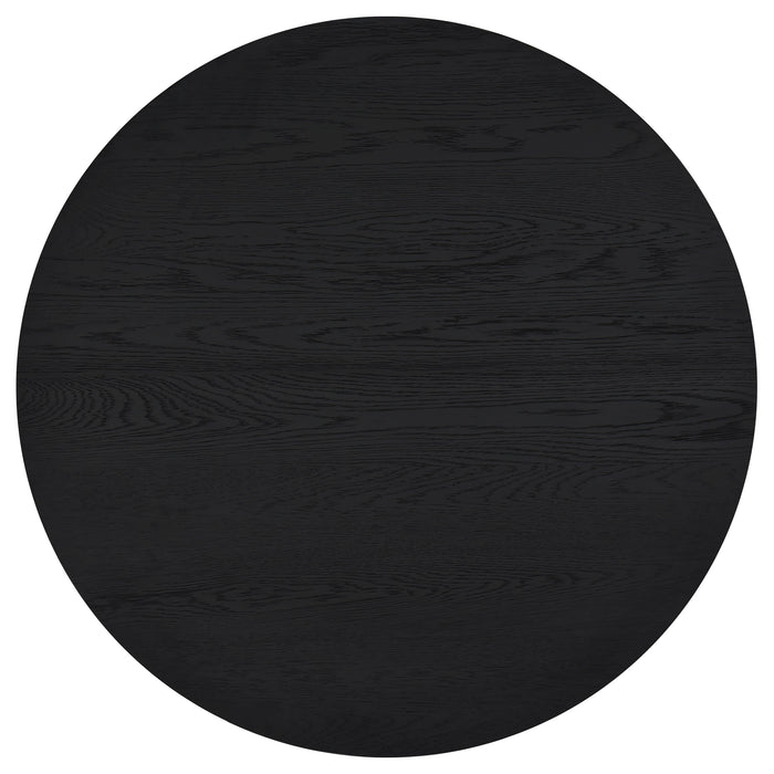 Sweeney 2-piece Round Wood Occasional Nesting Table Set Black