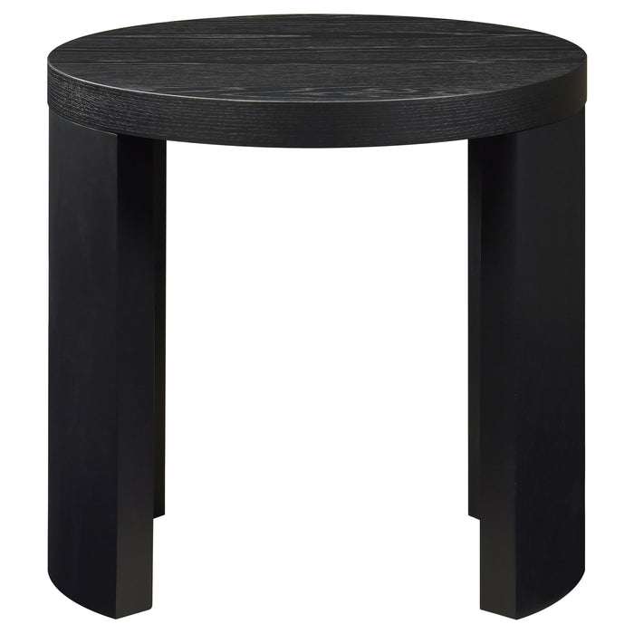 Sweeney 24-inch Round Wood Occasional Side End Table Black