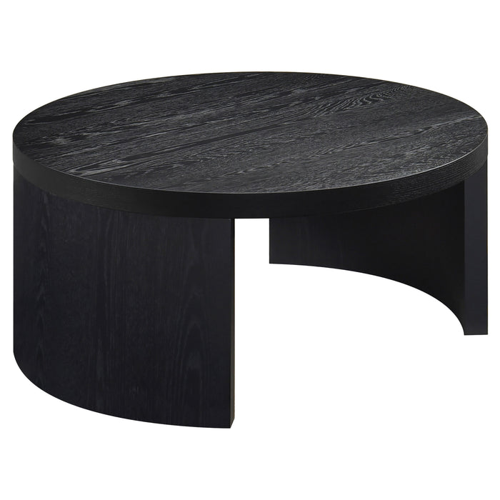 Sweeney 39-inch Round Wood Occasional Cocktail Coffee Table Black
