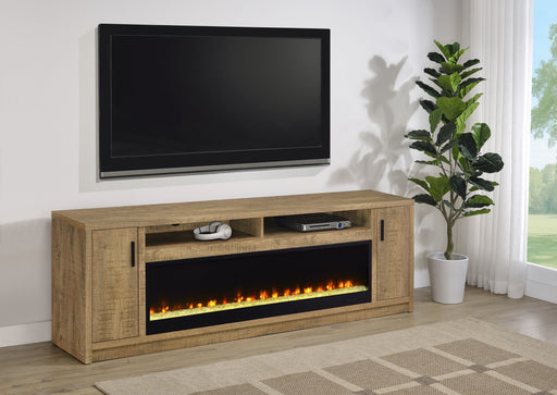 Eddy 79-inch 2-door TV Stand Fireplace Media Console Mango - Brown