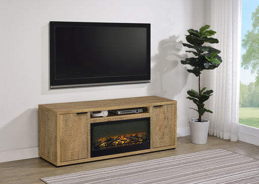 Fuller 60-inch 2-door TV Stand Fireplace Media Console Mango - Brown