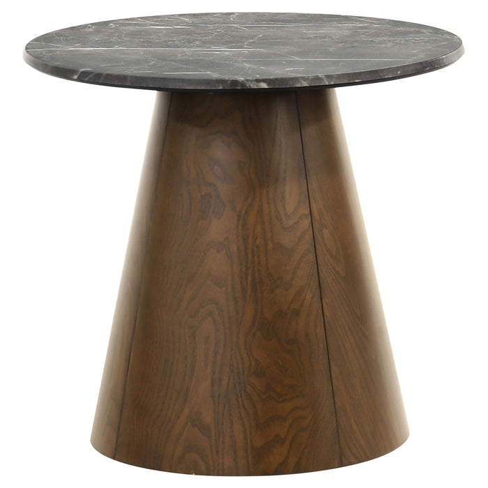 Franklin 3-piece Round SmartTop™ Coffee Table Set Grey and Dark Brown