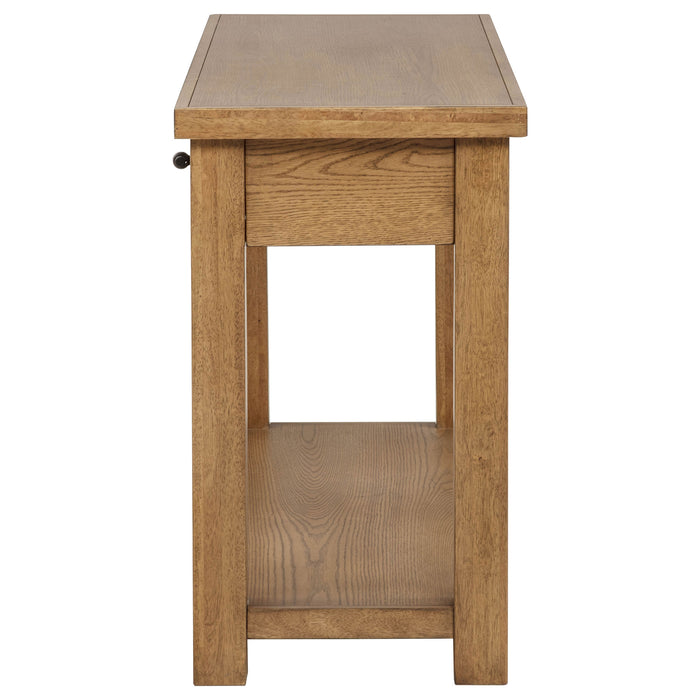 Beasley 2-Drawer Wood Console Table Golden Oak