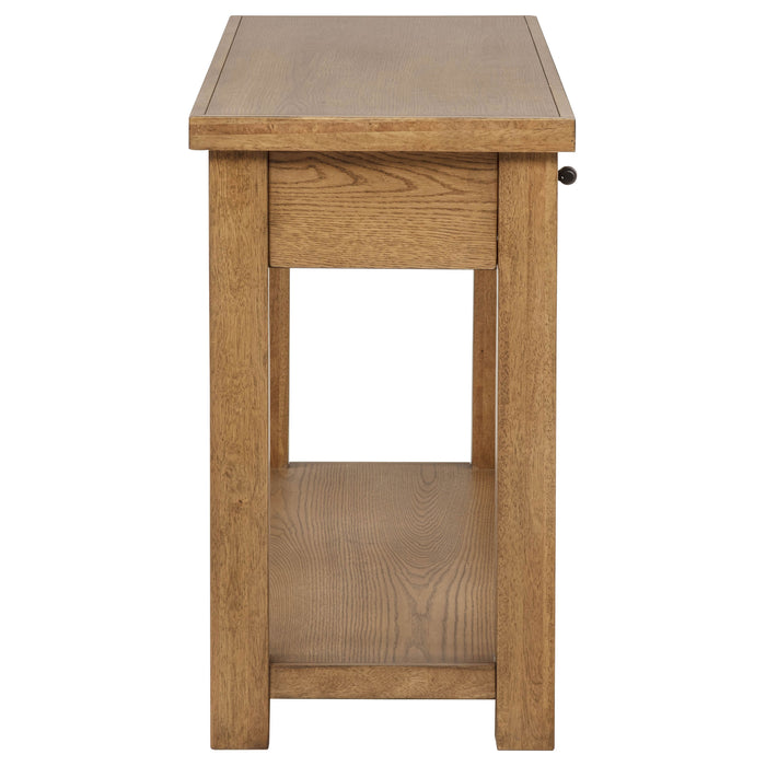 Beasley 2-Drawer Wood Console Table Golden Oak