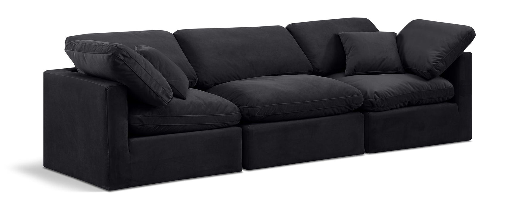 Sofá modular tapizado de terciopelo Indulge de 105" de 3 piezas