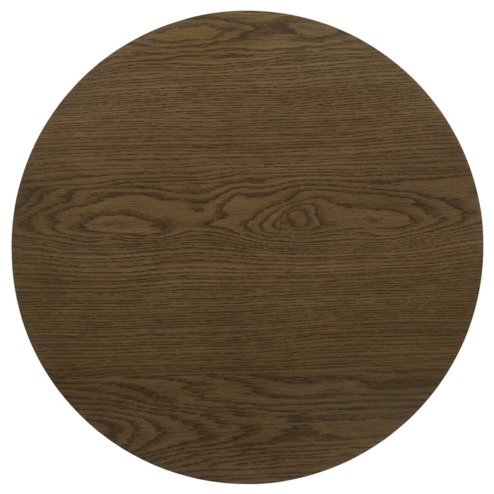 Kessler Round Sculptural Wood End Table Brown
