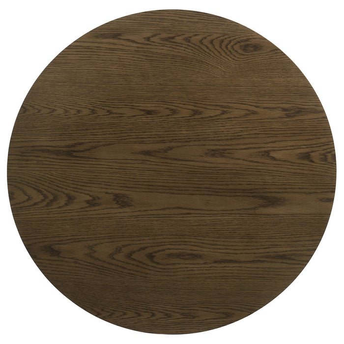 Kessler Round Sculptural Wood Coffee Table Brown