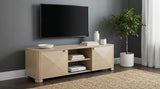 Mueble de TV Marcelo de 71 pulgadas, consola multimedia, olmo claro