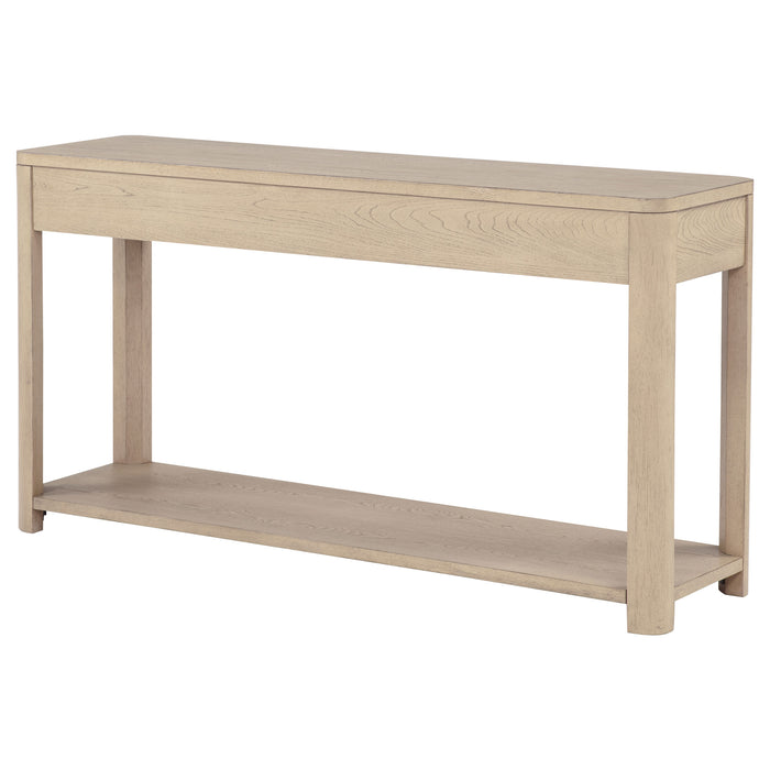 Marcelo Sofa Console Table with 2 Drawers and Shelf Light Elm