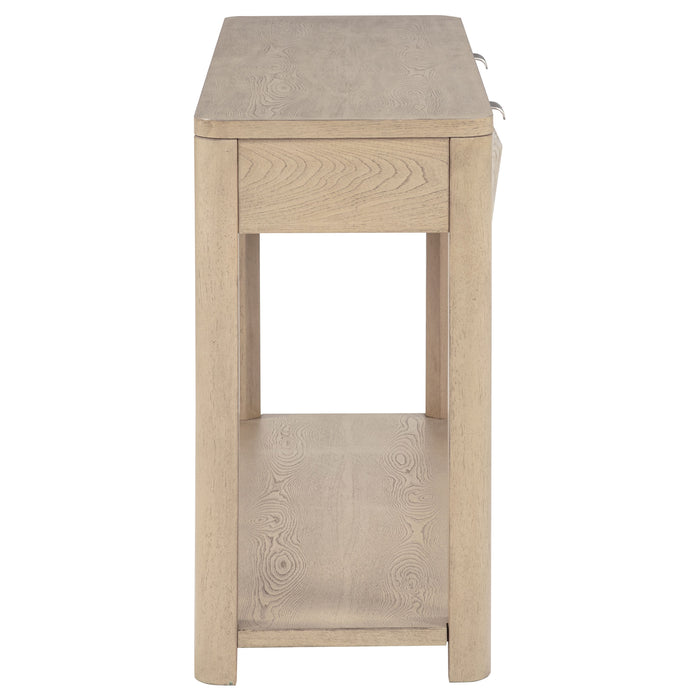 Marcelo Sofa Console Table with 2 Drawers and Shelf Light Elm