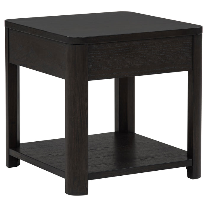 Marcelo Wood End Table with Drawer and Shelf Coffee