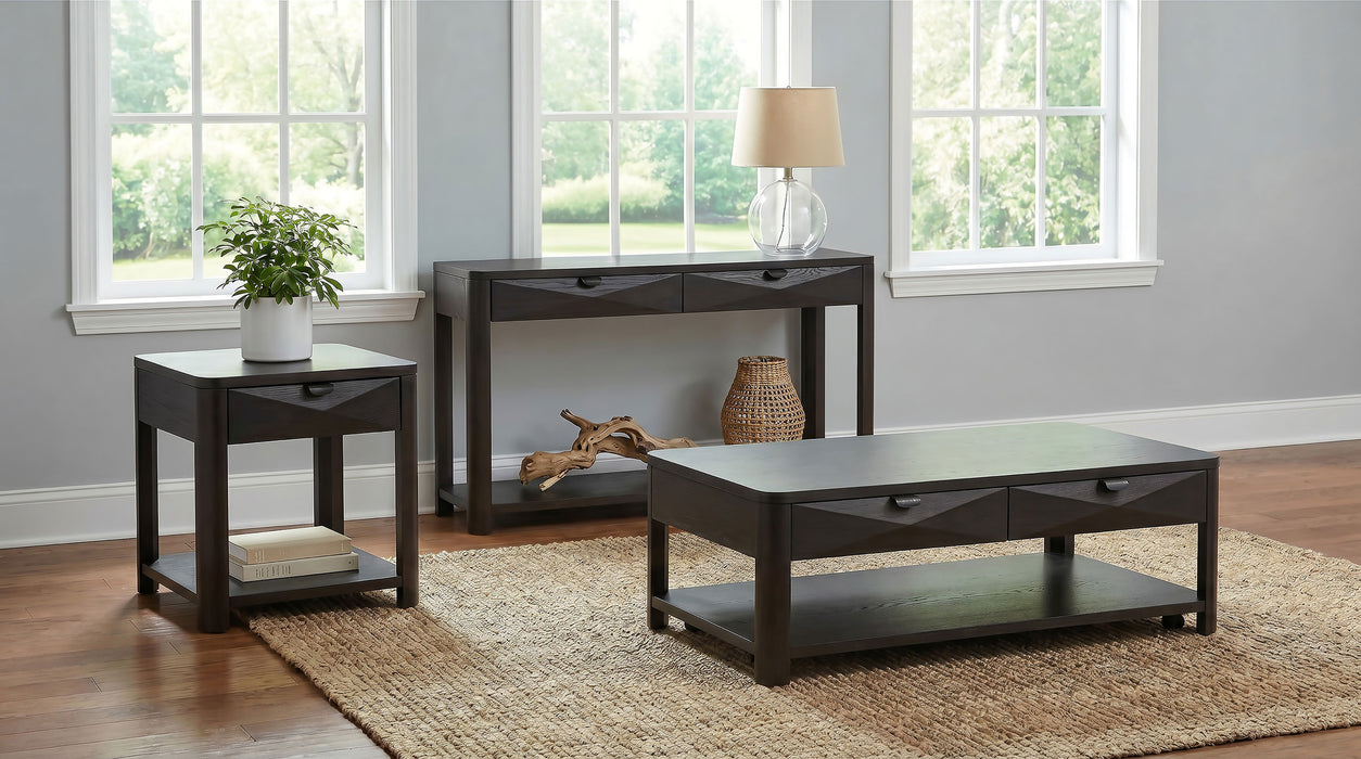 Marcelo Sofa Console Table with 2 Drawers and Shelf Coffee