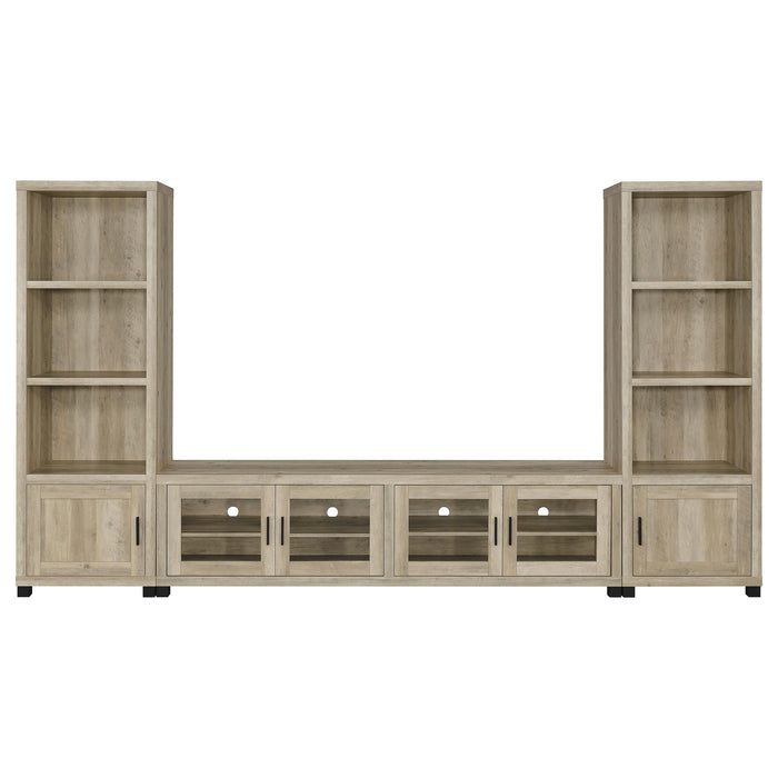 Sachin 3-piece 79-inch TV Entertainment Center Distressed Pine