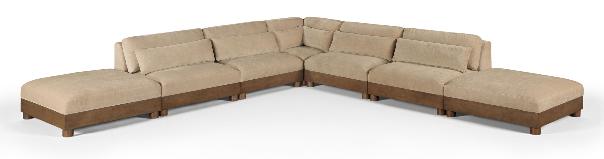 Turin 160" Chenille Fabric Upholstered 7pc. Modular Sectional