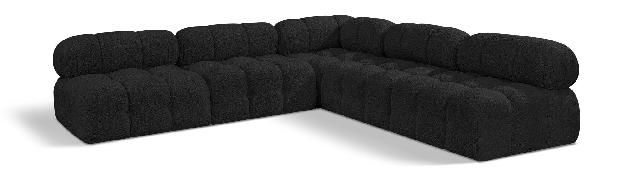 Ames 102" Boucle Fabric Upholstered 5pc. Modular Sectional