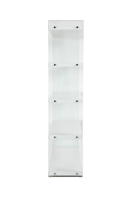 Contemporary Gloss White & Glass Book Case 74101-BKS