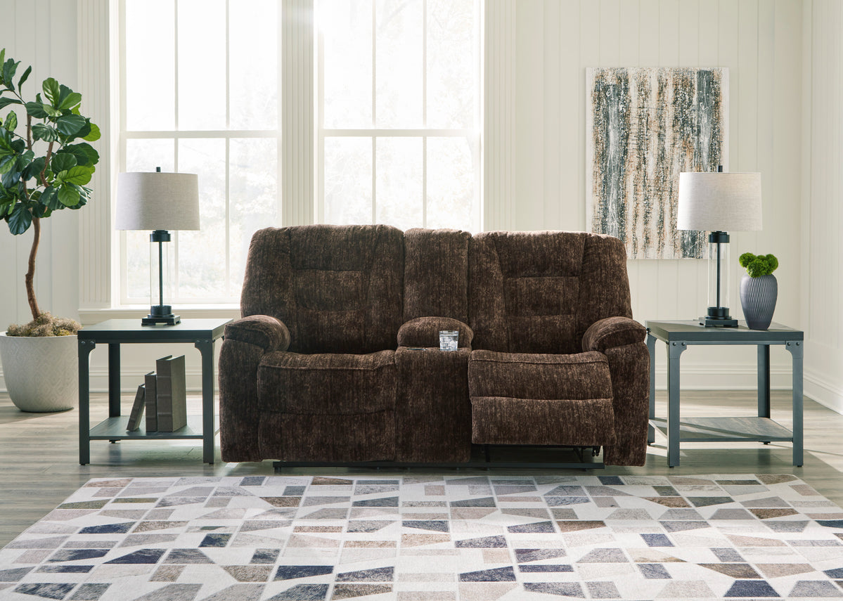 Soundwave Reclining Loveseat with Console ASH7450294 — A&M Discount Furniture