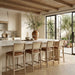 Atrium Cane Back And Vegan Leather Upholstered Seat Bar Stool