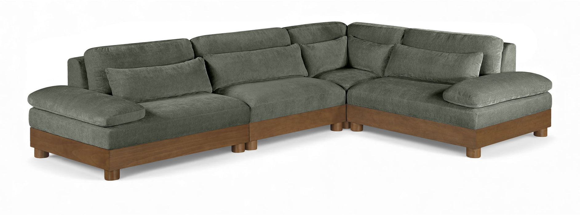 Turin 128" Chenille Fabric Upholstered 4pc. Modular Sectional