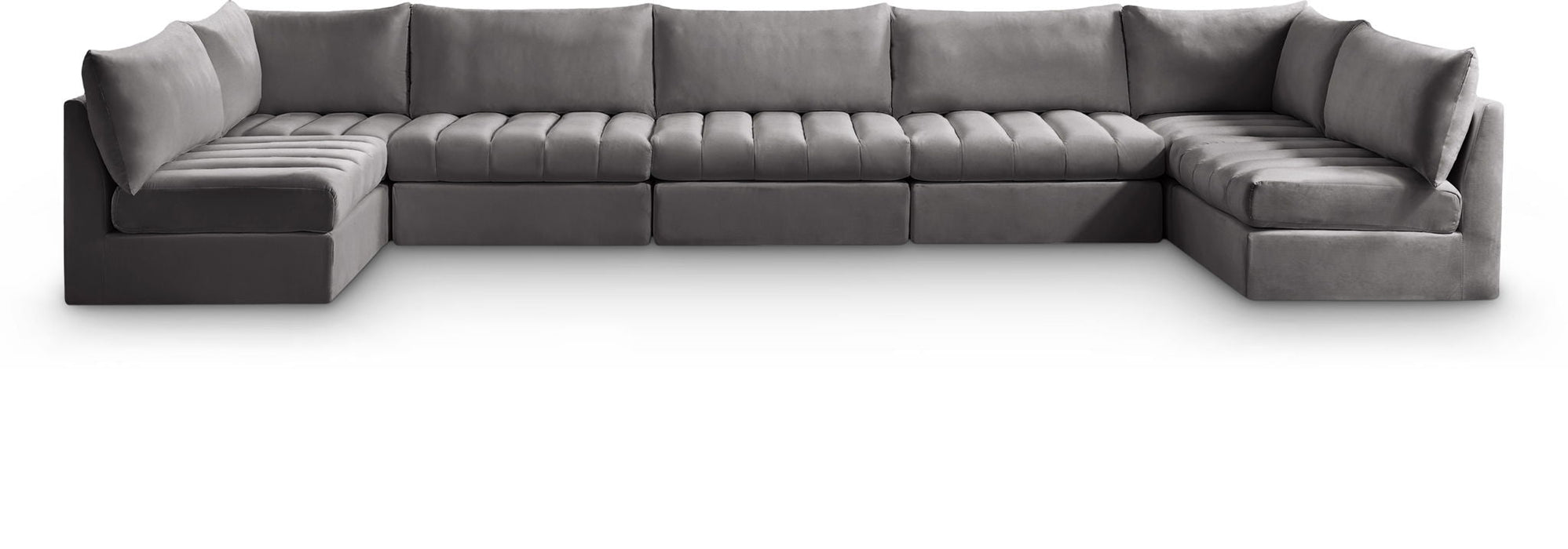 Jacob 177" Velvet Upholstered 7pc. Modular Sectional