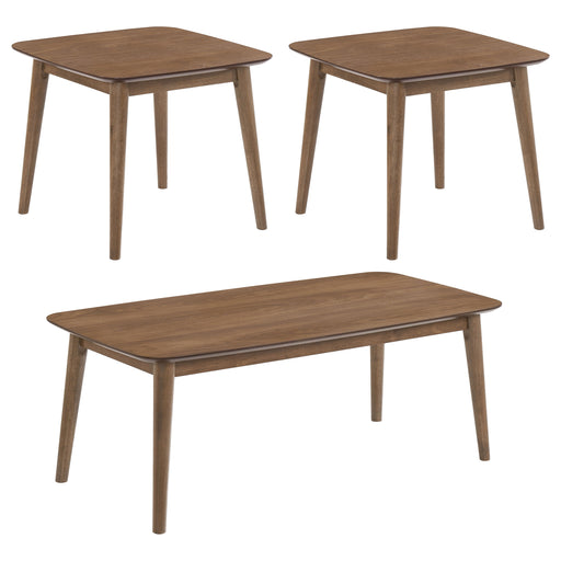 Radley 3-piece Rectangular Coffee Table Set Natural Walnut - Brown