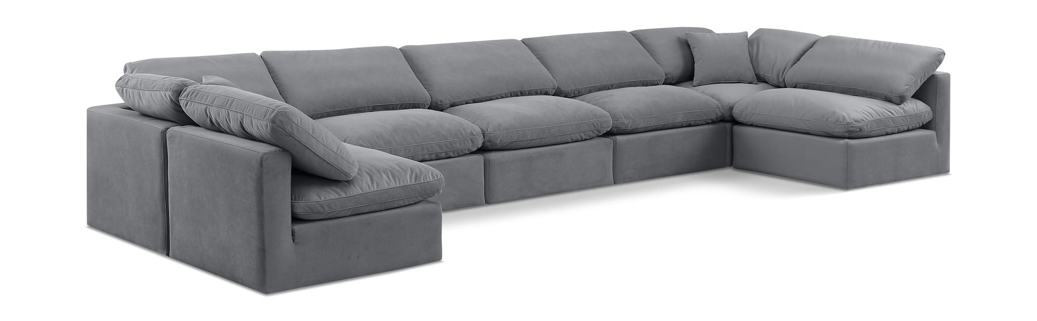 Indulge 175" Velvet Upholstered 7pc. Modular Sectional