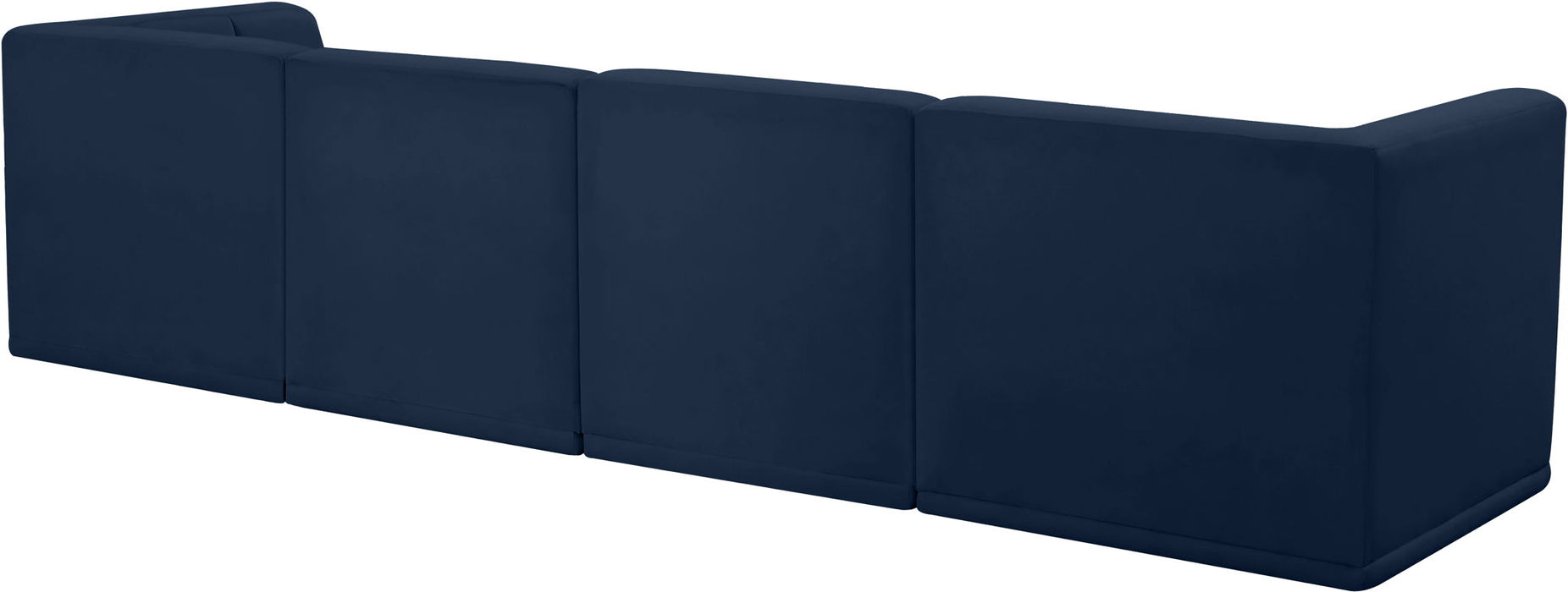 Relax 128" Velvet Upholstered 4pc. Modular Sofa