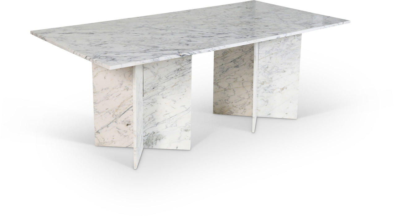 Mesa de comedor de mármol genuino Verona de 78"