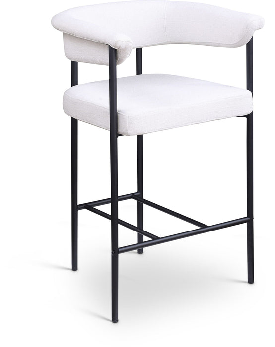 Malin Linen Textured Fabric Upholstered Counter Stool