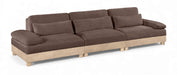 Turin 135.5" Chenille Fabric Upholstered 3pc. Modular Sofa