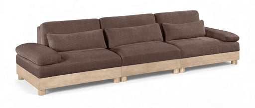 Turin 135.5" Chenille Fabric Upholstered 3pc. Modular Sofa