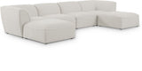 Miramar 142" Linen Textured Fabric Upholstered 6pc. Modular Sectional