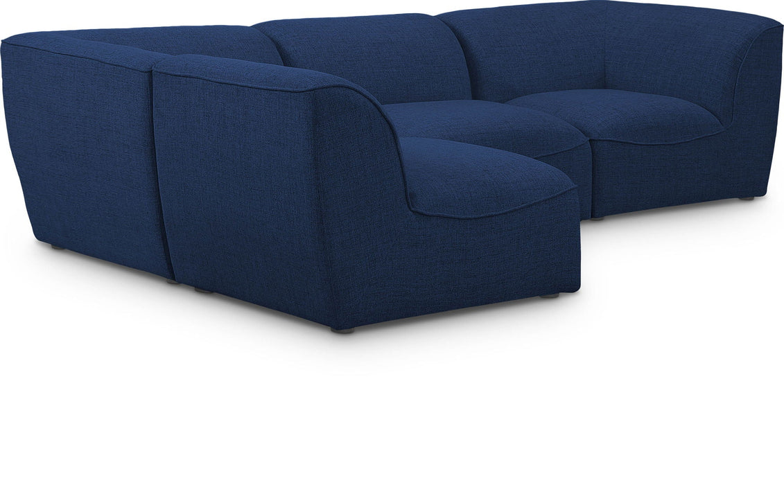 Miramar 109" Linen Textured Fabric Upholstered 4pc. Modular Sectional