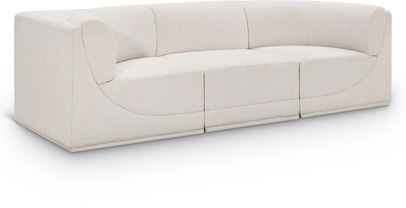 Ollie 98" Boucle Fabric Upholstered 3pc. Modular Sofa