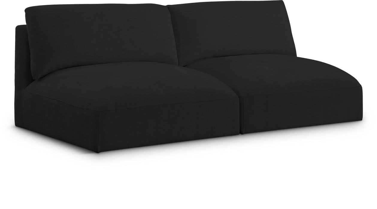 Ease 76" Fabric Upholstered 2pc. Armless Modular Loveseat
