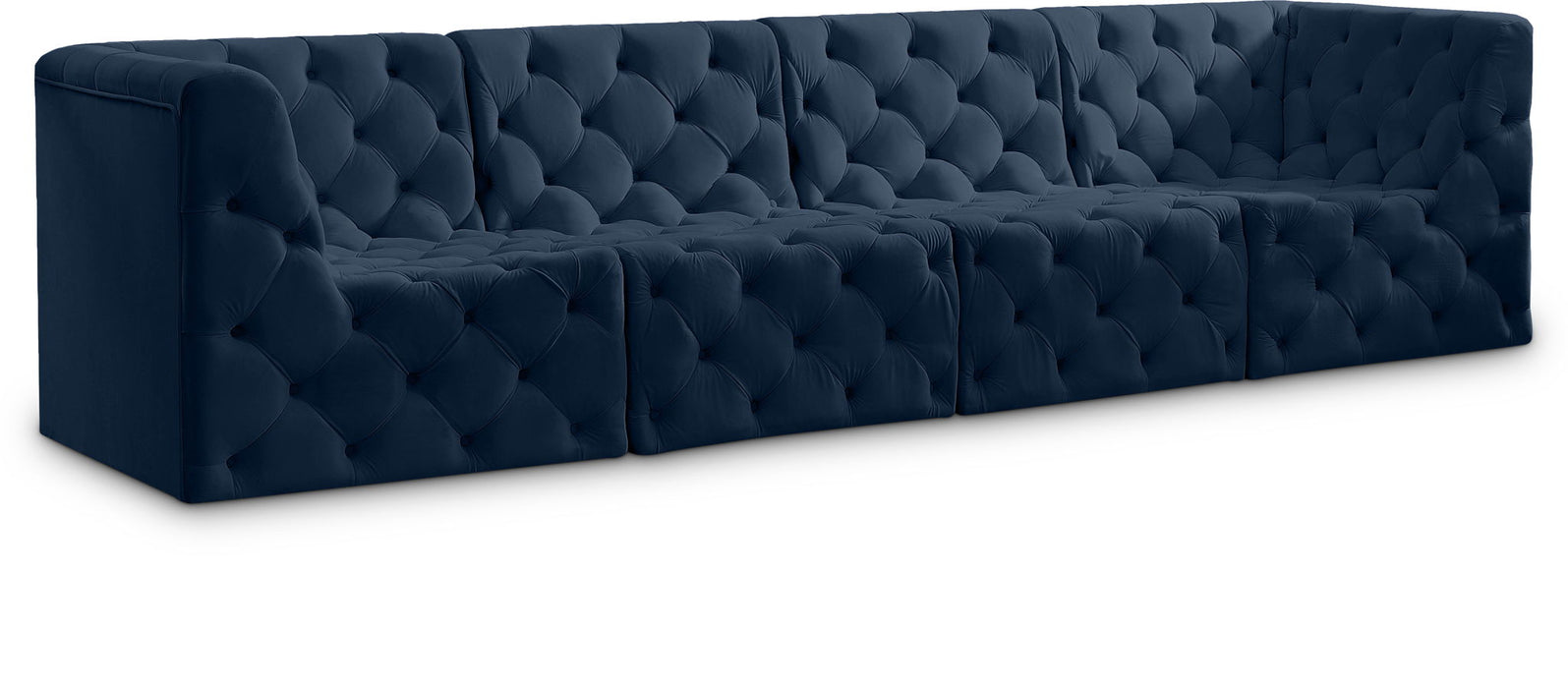 Tuft 128" Velvet Upholstered 4pc. Modular Sofa
