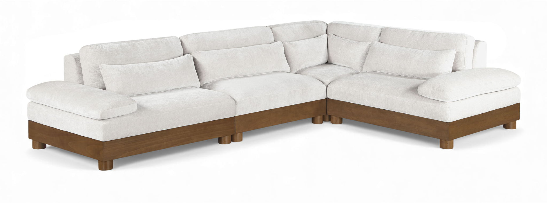 Turin 128" Chenille Fabric Upholstered 4pc. Modular Sectional