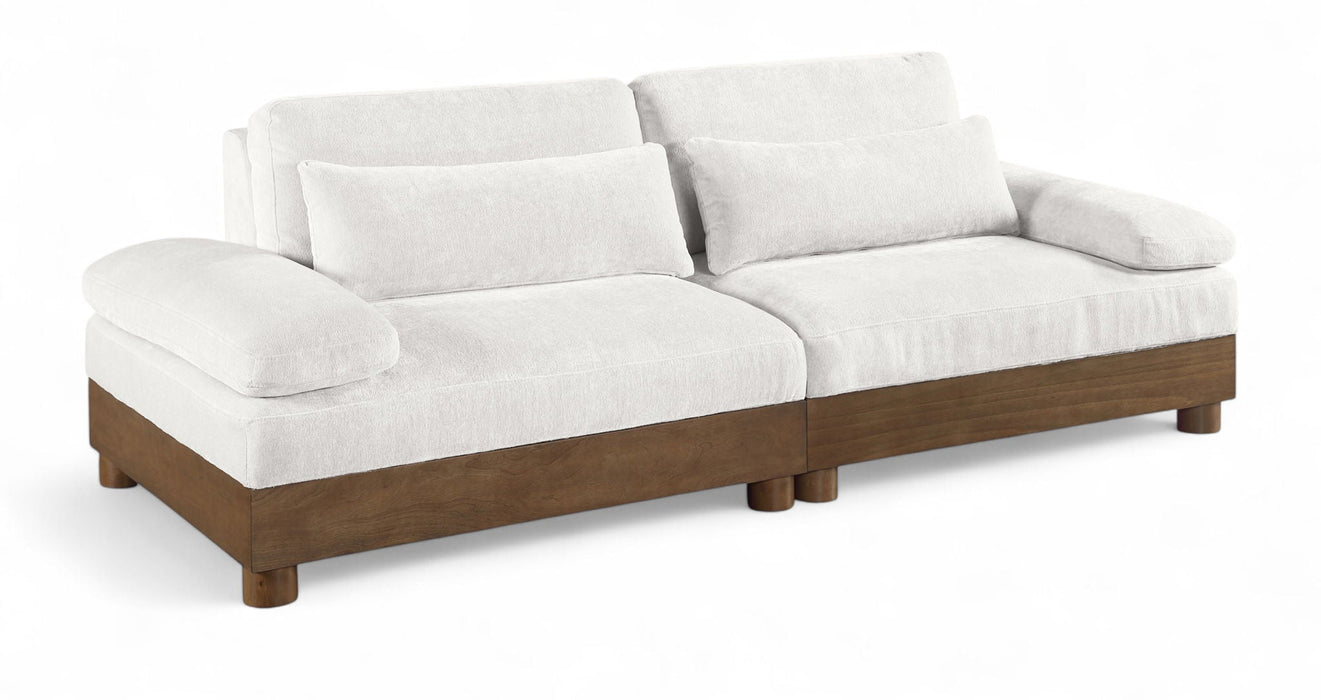 Loveseat modular tapizado de chenilla Turin de 95.5" de 2 piezas