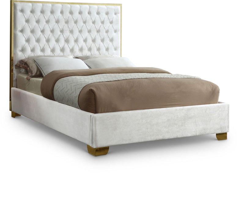 Cama tapizada de terciopelo Lana