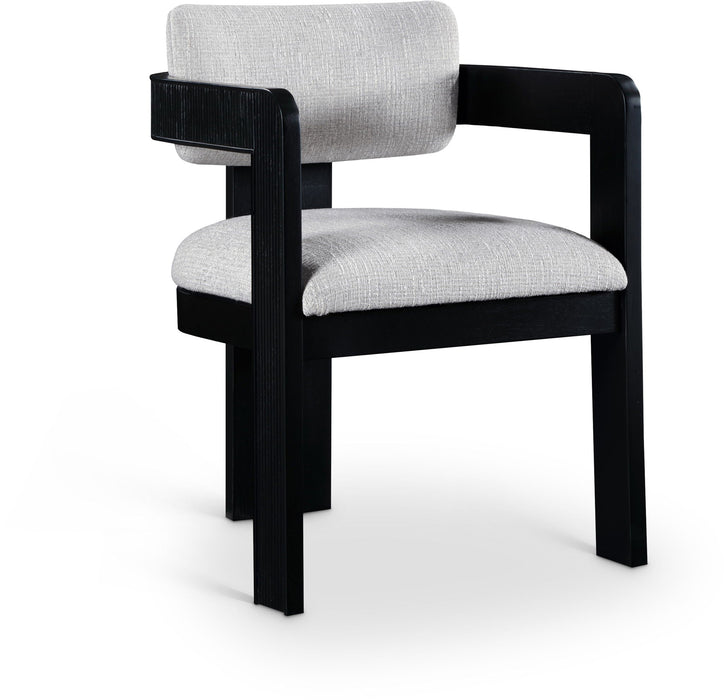 Sacha Linen Textured Fabric Upholstered Dining Chair